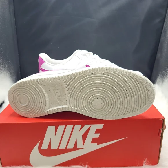 Nike Court Vision Low White and Purple Athletic Shoes - Picture 3 of 7